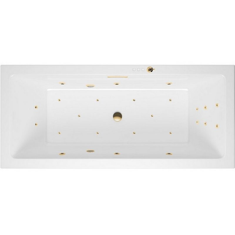 Ванна гидромассажная Excellent Heaven Slim "ULTRA" WAEX.HEV18S.ULTRA.GL 180x80 (золотой, белый), каркас, слив-перелив